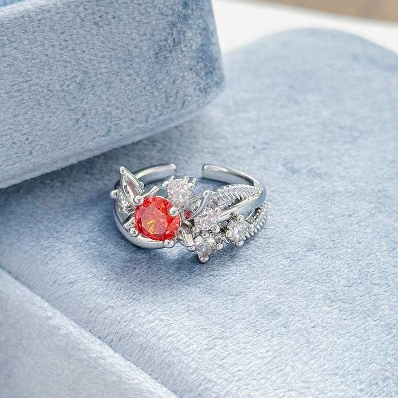 Blind Box Full Of Diamonds, Colored Treasures, Zir*****Pen Rings, Light Luxury, High-End Sense, Niche Personality Stacking, Stacking, Wearing Rings