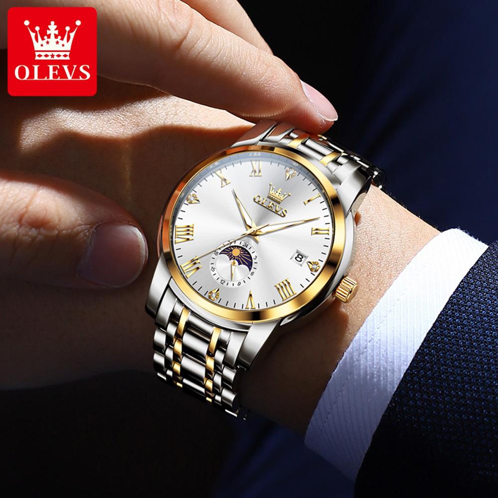 OLEVS Brand Watch Men's Business Quartz Watch Steel Strip 3656