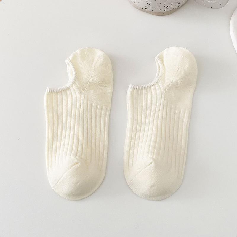 

Женские носки-лодочки с низким вырезом, тонкие женские короткие носки для весны и лета, однотонные носки с нескатывающейся пяткой, короткие хлопковые носки 1 pair молочный белый
