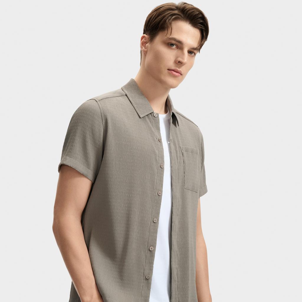 New FILA Shirts Men's Taupe F11M432401FGY