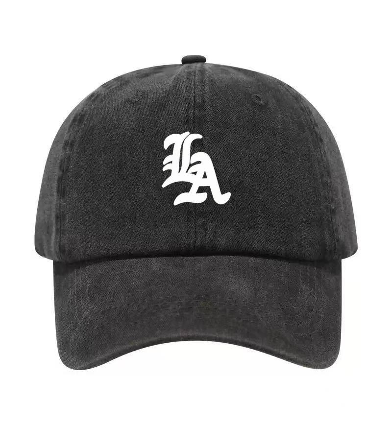 Los Angeles Printed Washed Cotton Adjustable Baseball Cap Classic Snapback Dad Hat Breathable Hat Golf Fishing Outdoor Sun Cap