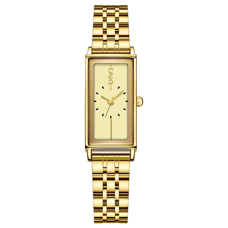Medieval High-End Temperament Rectangular Steel Belt Watch Women'S Simple Niche High-Value Quartz Watch