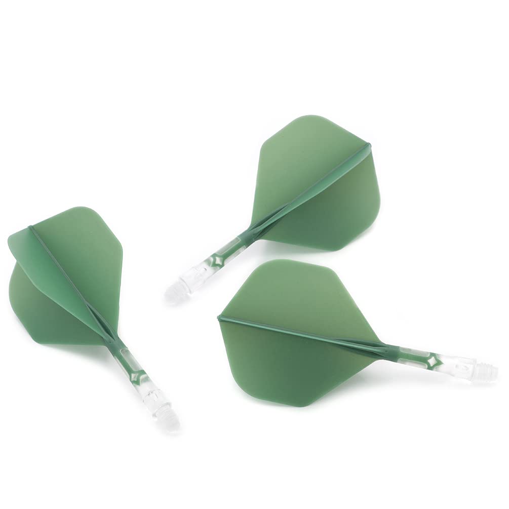 Cuesoul ROST T19 Shaft Integrated Big Standard Dark Green Clear Small Size Two-Tone Dual-Material Flights, Shape, 3-Club Set, Flights, Shaft,