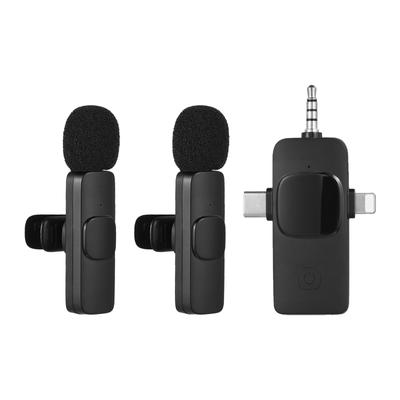 3-in-1 Wireless Collar Clip Microphone Clip-on Microphone Mic Transmitter and Receiver with Clip