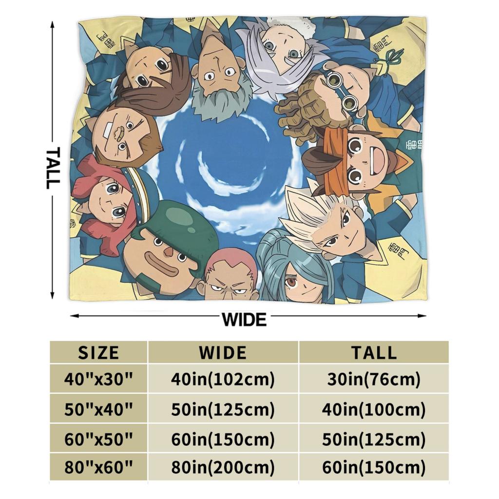 Inazuma Eleven Axel Blaz Gouenji Soft Warm Blanket Camping Plush Throw Blanket Fluffy Bedroom Flannel Bedspread Sofa Bed Cover