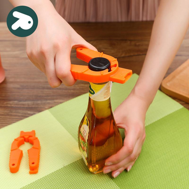 2Pcs Multi Bottle Opener Plastic Can Opener Water Bottle Gripper Jar Lid Remover Pull Tab Soup Outdoor Tableware