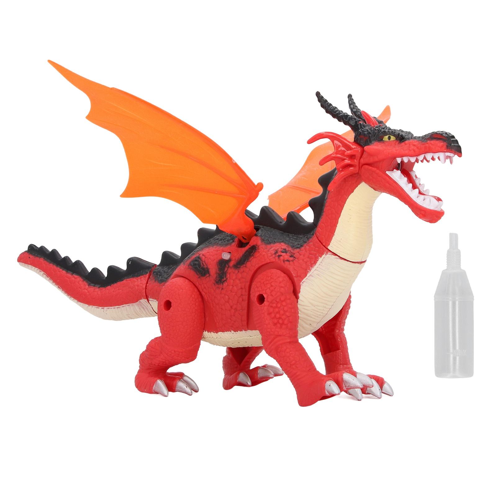 

Электрический шагающий динозавр игрушка для детей дома забавный звук свет дракон игрушка с имитацией пламени спрей синий красный