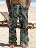 Casual men's printed loose straight trousers vacation beach pants men's European and American breathable