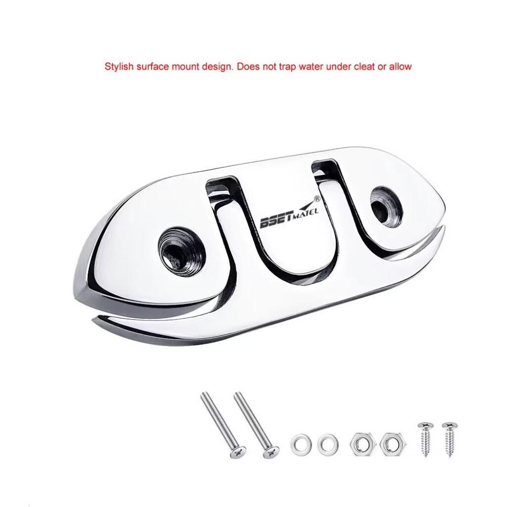 120mm Stainless Steel 316 Boat Flip Up Folding Pull Up Cleat Dock Deck Marine Hardware Line Rope Mooring Cleat Accessorie