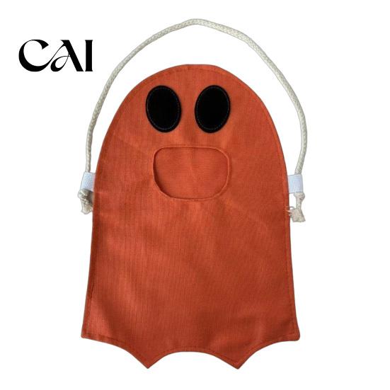 Small Gift Bag for Kids Halloween Ghost Candy Kids, Cute Fabric Treat or Trick Non Woven Container Tote with Handle, Spooky Snack Goodie Bags