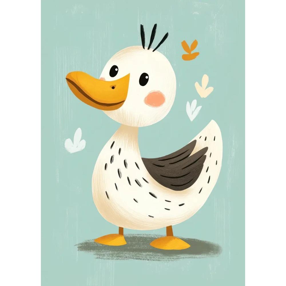 Cute Smiling Cartoon Dolphin Cow Owl Unicorn Posters Expressive Eyes Prints Canvas Painting Wall Picture Home Kid's Room Decor