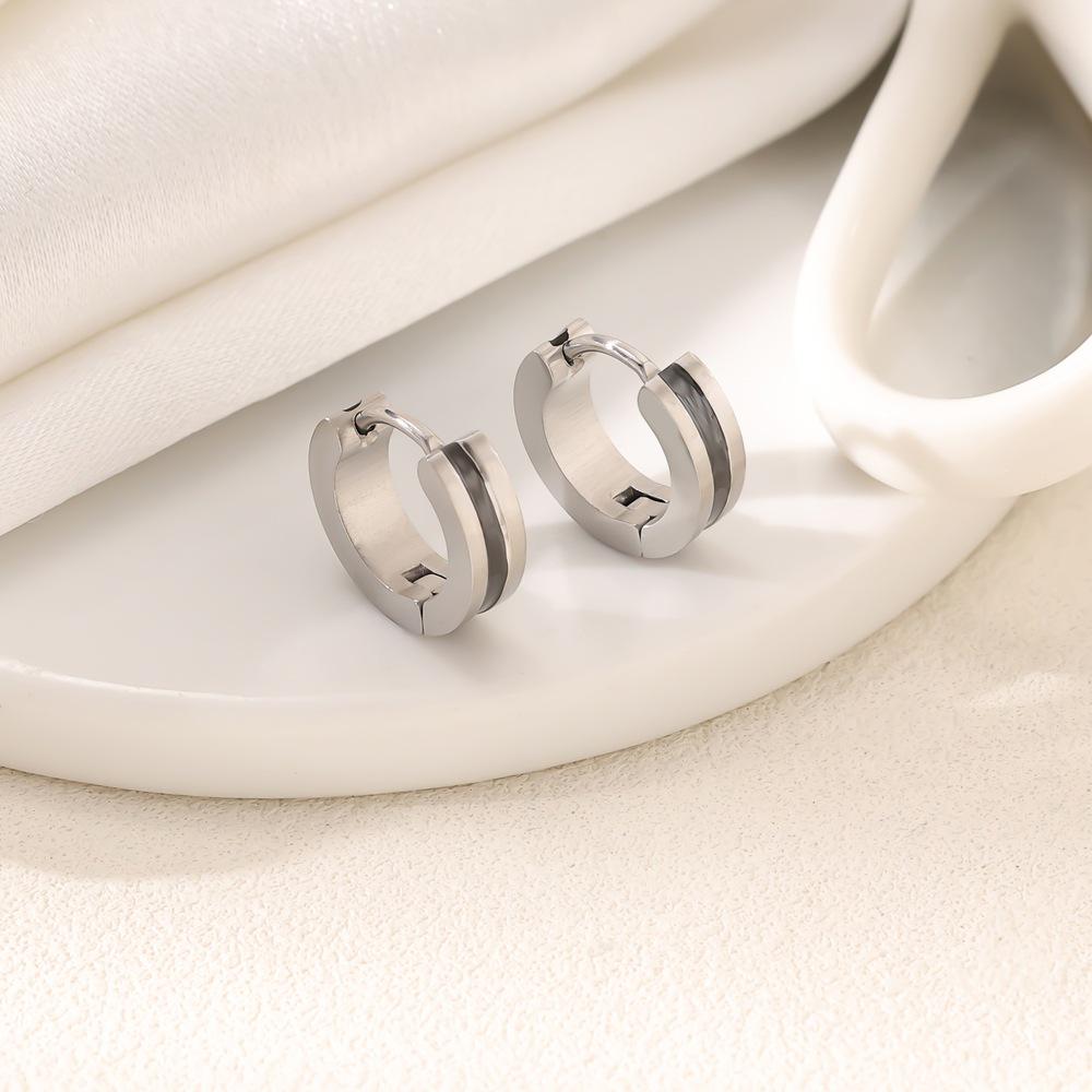 Unisex Tytanowa Stal Wzorzyste Kolczyki Na Ucho