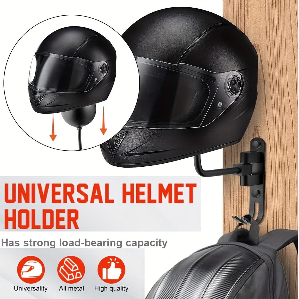 Heavy-Duty Motorcycle Football Helmet Rack with Hooks Space-Saving Garage Home or Office Organizer Pre-Drilled Installation Sturdy Construction