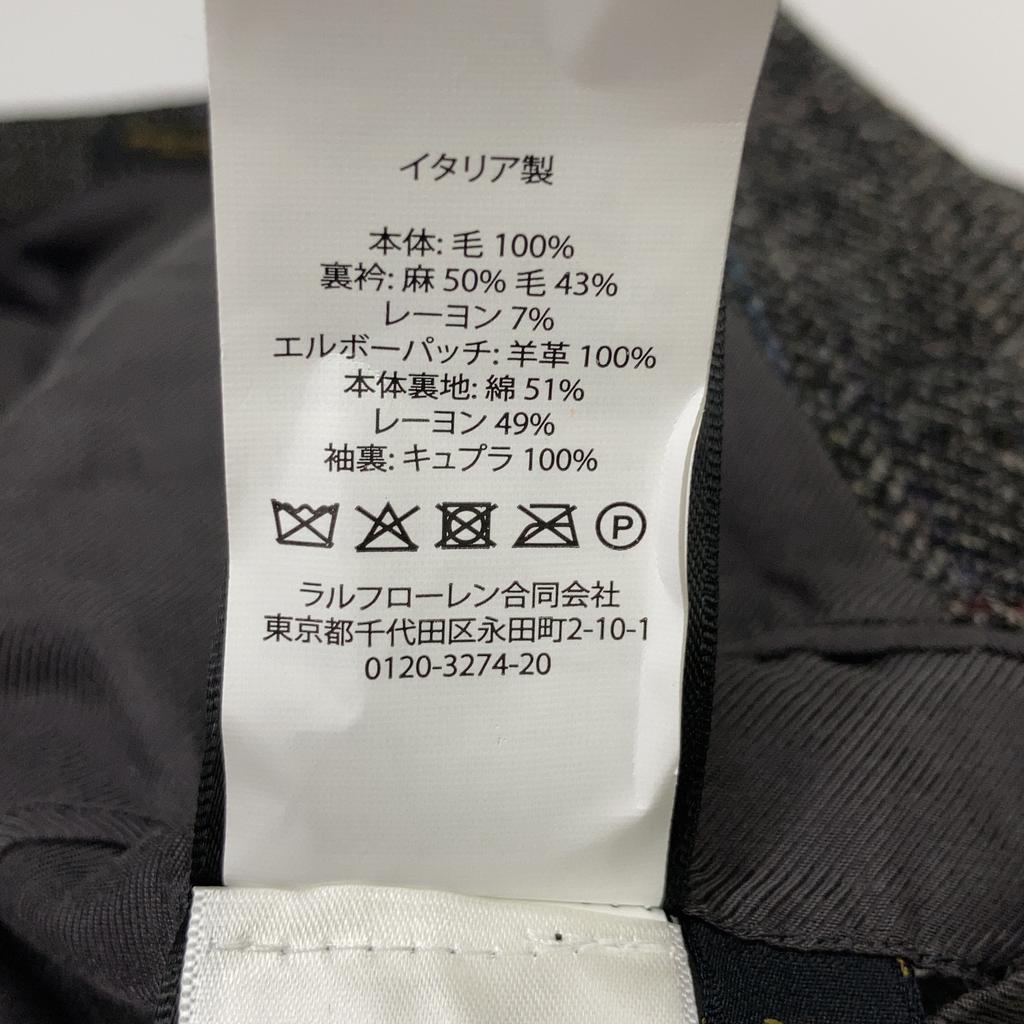 RRL 782945532001 Charcoal Gray Wool Notched Lapel Side Bentz 2B Herringbone Blazer Jacket Jacket 36S Charcoal grayUsed