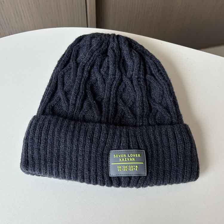 Winter Wool Hat Women's Fleece Thickened Warm Knitted Hat Big Head Circumference Ear Protection Hat Cold Hat