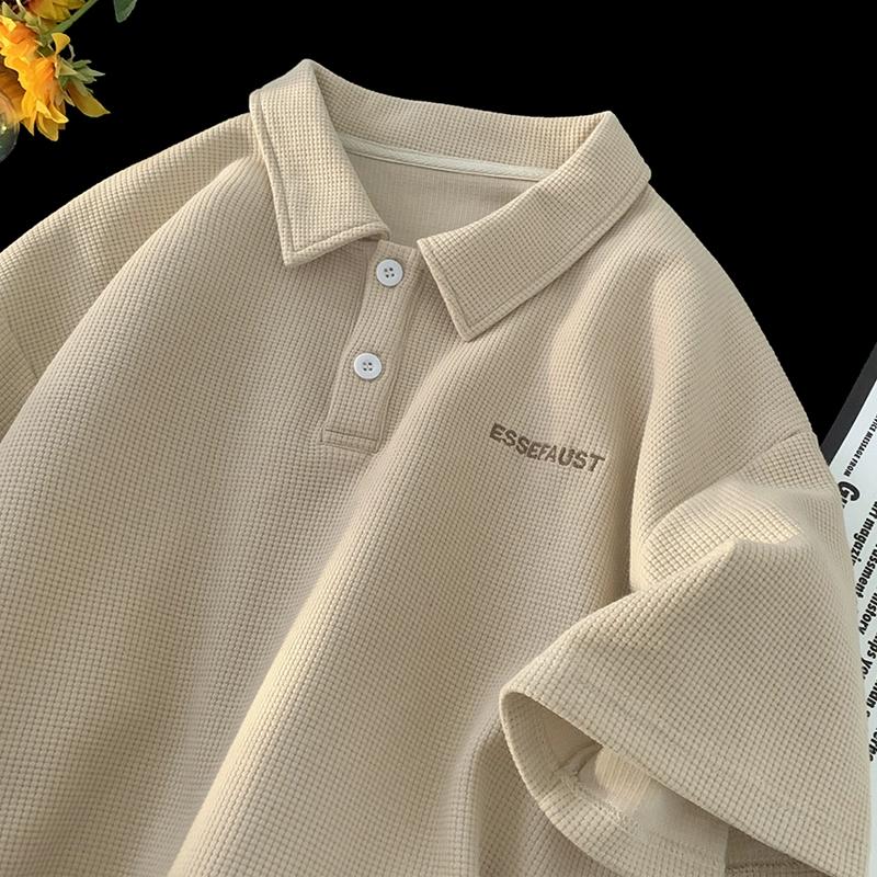 

Мужские и женские рубашки-поло Y2K, футболки, топы с короткими рукавами, блузка, летняя одежда, уличная одежда, толстовки, мужские быстросохнущие рубашки 3XL бежевый