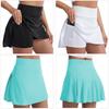 Women's Silk Grid Anti-Exposure Yoga Skort - Spring/Summer Sweat-Wicking Badminton & Tennis Training Skirt
