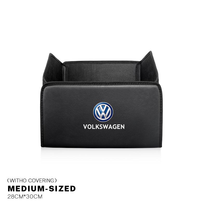 2026 Horké Pro Volkswagen VW Taška do kufru auta Organizér Kožená úklidová krabička Pro VW GTI Polo Golf Passat Tiguan Arteon Touareg
