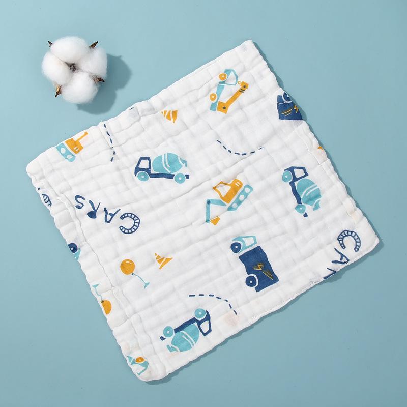 High-Density Pre-Washed Baby Cartoon Gauze Towel - Soft Washcloth for Household Use