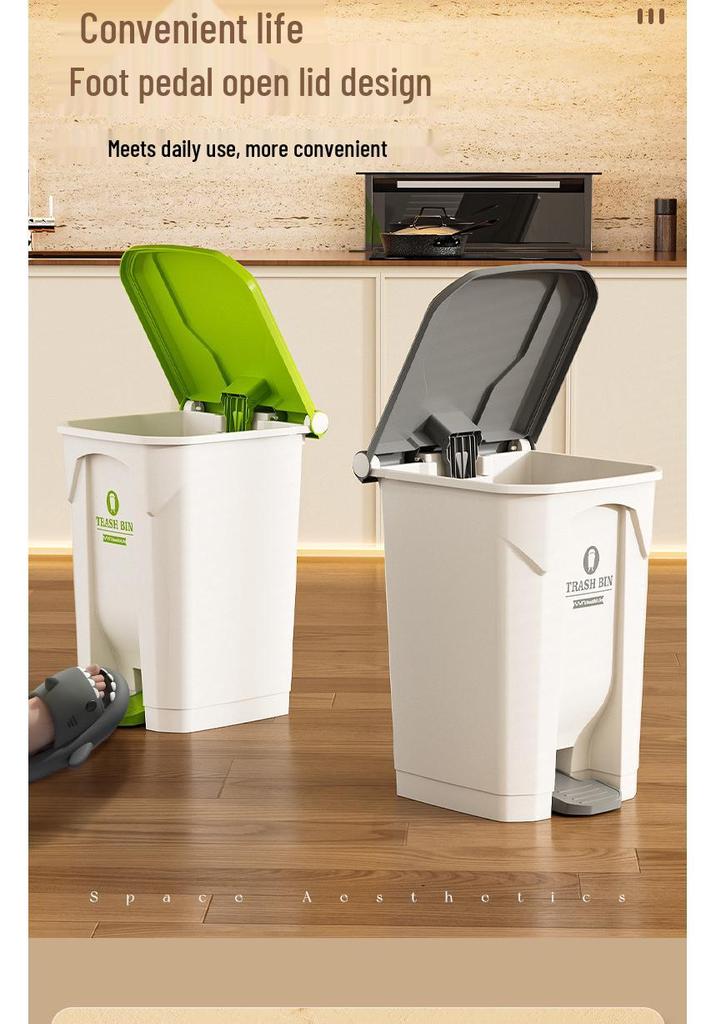Large 30L Outdoor Kitchen Trash Can with Pedal and Lid