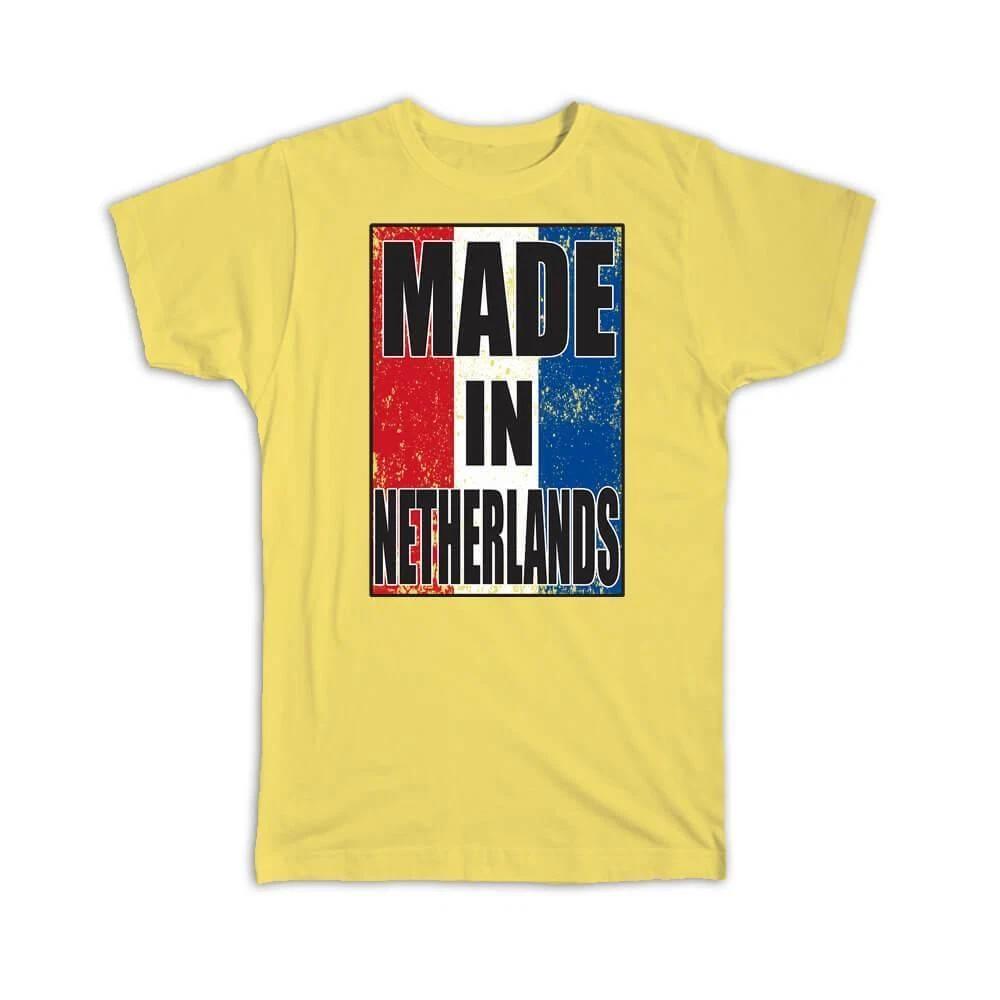 

Gift T-Shirt : Made In Netherlands Flag Retro Artistic Dutch Expat Country 4XL