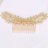 Metal Gold Color Leaf Hair Combs Hair Accessories Side Combs Straight Teeth Hairpins Clips Bridal Wedding Veil Comb Accessories