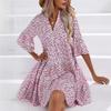 Frühlings- und Sommer-Freizeit-Midirock Mode bedrucktes Urlaubs-Kleid