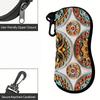 2D-Boho Floral Mandala Print Zipper Sunglasses Case, Protective Eyewear Container with Magnetic Closure, Stylish Portable Glasses Organizer for Travel