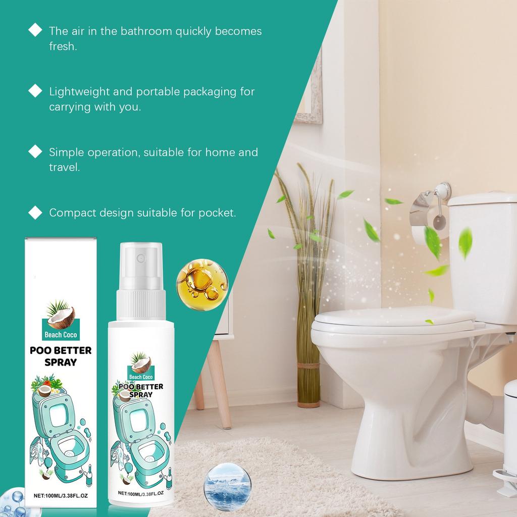 Toilet Cleaning Spray, Refreshing And Clean Toilet, Long-Lasting , Portable Care For Home And Hotel Toilets 100ml