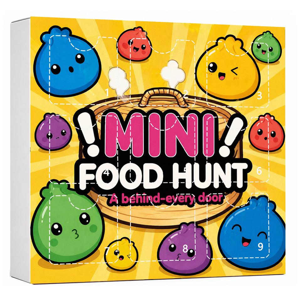 New 9 Day Boxed Mysterious Steamed Bun Fidget Squeeze Adults Stress Relief Toy 0.78Inx1.37In Countdown Calendar Blind Box