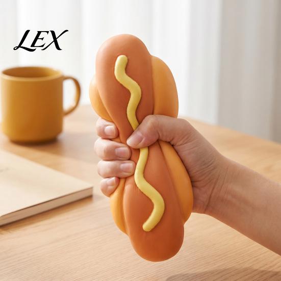 Funny Desk Accessories for Men Women Giant Hot Dog Squeeze Toy, 8.3" Slow Rising Realistic Food Shaped Cute Desktop Decorations Work Soft Stress Ball,