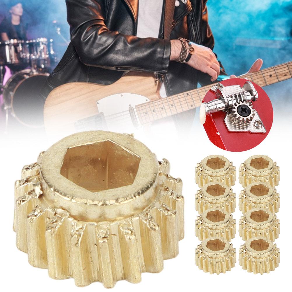 OpenGear Gitarrenmechaniken Zahnräder Sechskant-Klemmung Universelle Montage Stimmwirbel Musikinstrument Werkzeug(Goldene 9 Stück)