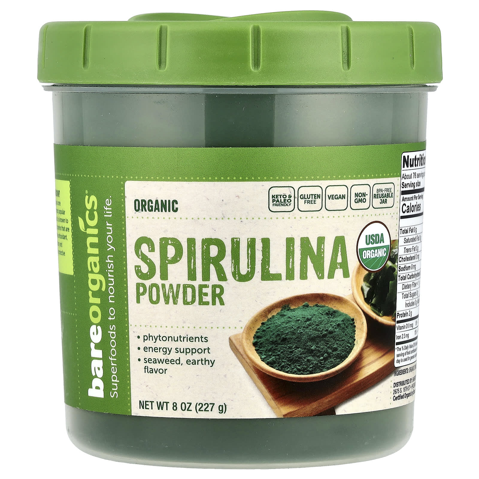 

Organic Spirulina Powder, 227G(8Oz)