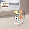 Foldable Metal Ball Storage Rack with Hooks for Basketball, Football and Sports Equipment