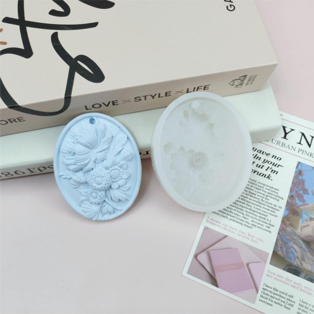 3D Rose Flower DIY Flower Mold Oval Shape Resin Mould Baking Tools Plaster Mold DIY Handicrafts