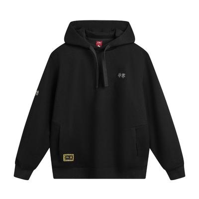 Li Ning Sports Lifestyle Series Loose Fit Pullover Hoodie With Embroidered Pattern Unisex Hoodies AWDVB33-4