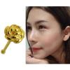 KODY PIERCING 14k Solid Gold Nose Piercing With Rose Design - Quality Piercing