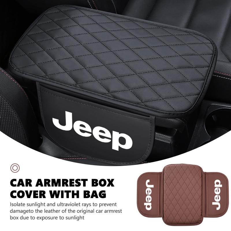 Car Armrest Box Pad Auto Protective Armrest Mat Storage Bag Interior Accessory For Jeep Grand Cherokee Wrangler JK Renegade