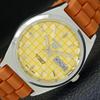 REFURBISHED SEIKO 5 AUTOMATIC MENS WATCH JAPAN MADE YELLOW DIAL CUSTOM A440054-2