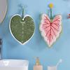Durable Leaf Shaped Microfiber Hand Towel Strong Absorbent Multi-Purpose Wipe for Kitchen Bathroom Car Cleaning