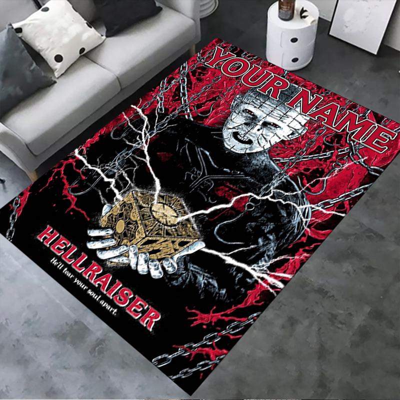 Custom Name Hellraiser Carpet Rug for Living Room Bedroom Home Sofa Decoration,Kids play Non-slip Floor Mat