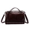 Soft Leather Bost Shoulder Crossbody Top Handle Bag Women Fashi Trendy Versatile Mature Handbag