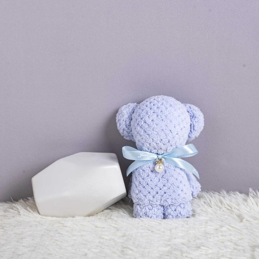1pcs Coral Velvet Bear Shape Towel Set with Gift Bag Face Towel Baby Shower Home Party Wedding Birthday Gifts for Mother Friend