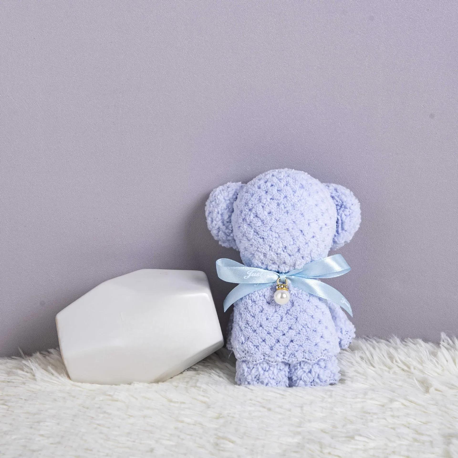 

1pcs Coral Velvet Bear Shape Towel Set with Gift Bag Face Towel Baby Shower Home Party Wedding Birthday Gifts for Mother Friend 30x30cm&1pc