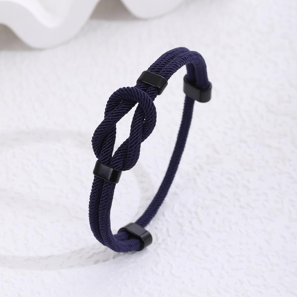 Handmade Milan Rope Adjustable Men Bracelet with Knot Design