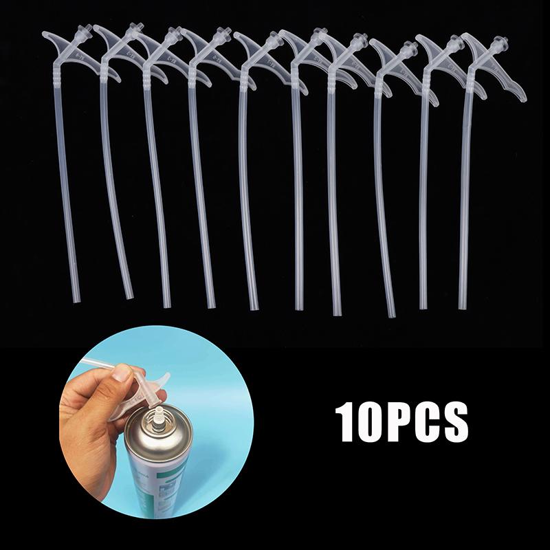 10Pcs Spray Foam Tubes Nozzle Gap Filling Insulating Foam Tube Replacement Diy Polyurethane Foam Glue Connection Tube