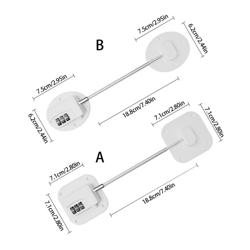 Multifunctional Child Safety Cabinet Locking Password Lock Child Proof Fridge Lock set for Fridge Door Cabinets Drawers