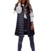 Modische Damen Lange Daunenweste Damen Lässige Ärmellose Daunenweste Jacke mit Kapuze