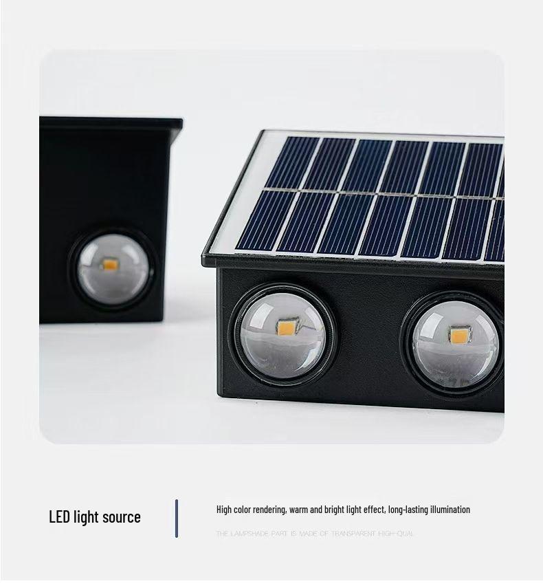 Wasserdichte Solar-Wandleuchte für Außenhof, Garten, Balkon und Terrasse