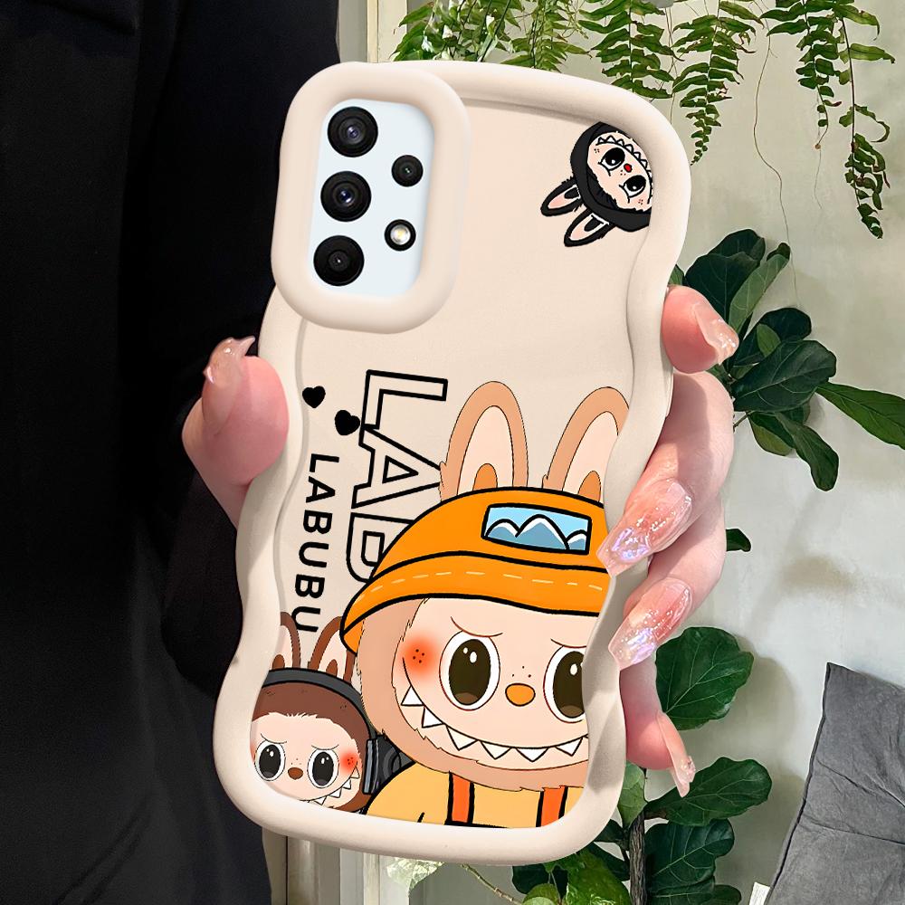 Capa de celular de silicone macio com padrão pintado Big Wave Edge, material de macaron, capa protetora de borracha à prova de choque para Samsung Xiaomi Poco Redmi